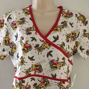 Peppermint Tops - Christmas Print Medical Scrub Top Peppermint Tops - Christmas Print Medical Scrub Top